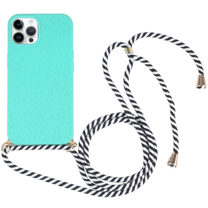 Wheat Straw TPU Shockproof Phone Case with Neck Lanyard