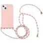 Wheat Straw TPU Shockproof Phone Case with Neck Lanyard, For iPhone 15 Plus, For iPhone 15