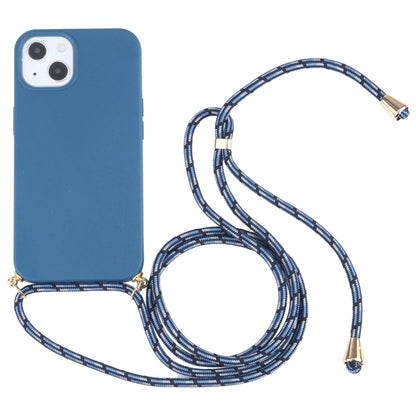Wheat Straw TPU Shockproof Phone Case with Neck Lanyard, For iPhone 15 Plus, For iPhone 15