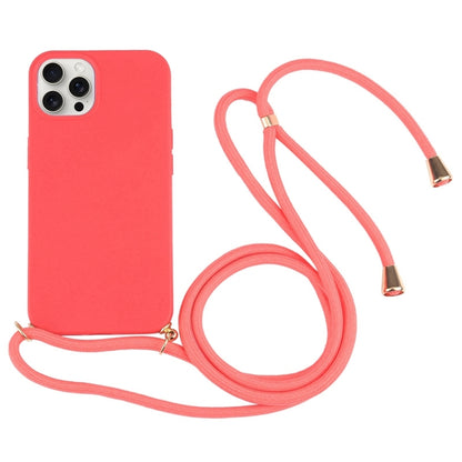 Wheat Straw TPU Shockproof Phone Case with Neck Lanyard, For iPhone 16 Pro Max, For iPhone 16 Pro, For iPhone 16 Plus