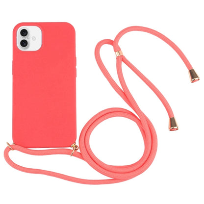 Wheat Straw TPU Shockproof Phone Case with Neck Lanyard, For iPhone 16, For iPhone 15 Pro Max, For iPhone 15 Pro