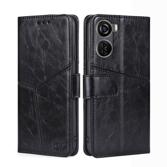 Geometric Stitching Leather Phone Case