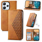 Cubic Grid Calf Texture Magnetic Leather Phone Case, Series 1