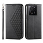Cubic Grid Calf Texture Magnetic Leather Phone Case
