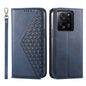 Cubic Grid Calf Texture Magnetic Leather Phone Case