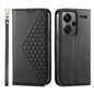 Cubic Grid Calf Texture Magnetic Leather Phone Case