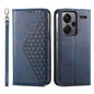Cubic Grid Calf Texture Magnetic Leather Phone Case
