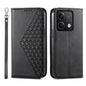 Cubic Grid Calf Texture Magnetic Leather Phone Case