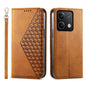Cubic Grid Calf Texture Magnetic Leather Phone Case