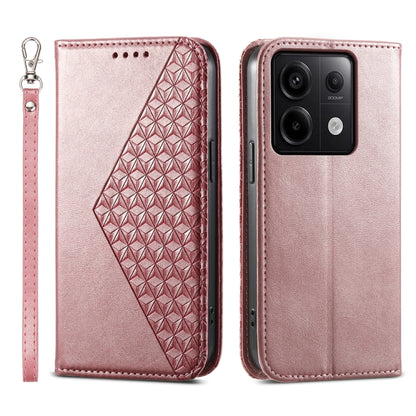 Cubic Grid Calf Texture Magnetic Leather Phone Case, Series 2