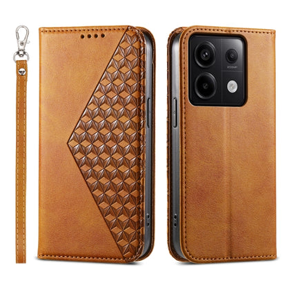 Cubic Grid Calf Texture Magnetic Leather Phone Case, Series 2