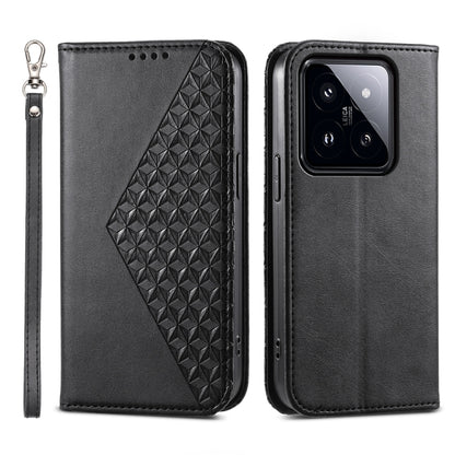 Cubic Grid Calf Texture Magnetic Leather Phone Case, Series 1