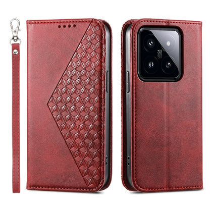 Cubic Grid Calf Texture Magnetic Leather Phone Case, Series 1