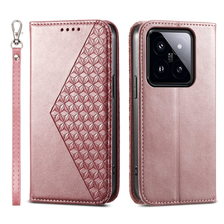 Cubic Grid Calf Texture Magnetic Leather Phone Case, Series 1