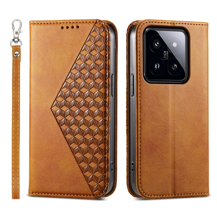 Cubic Grid Calf Texture Magnetic Leather Phone Case, Series 1