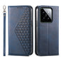 Cubic Grid Calf Texture Magnetic Leather Phone Case