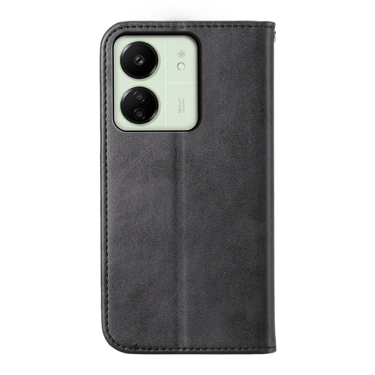 Cubic Grid Calf Texture Magnetic Leather Phone Case
