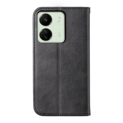 Cubic Grid Calf Texture Magnetic Leather Phone Case