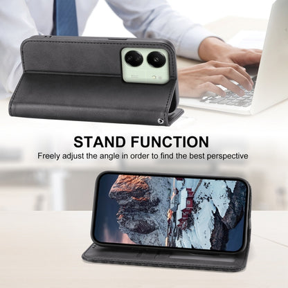 Cubic Grid Calf Texture Magnetic Leather Phone Case