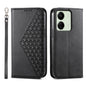 Cubic Grid Calf Texture Magnetic Leather Phone Case