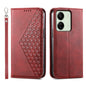 Cubic Grid Calf Texture Magnetic Leather Phone Case