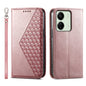 Cubic Grid Calf Texture Magnetic Leather Phone Case