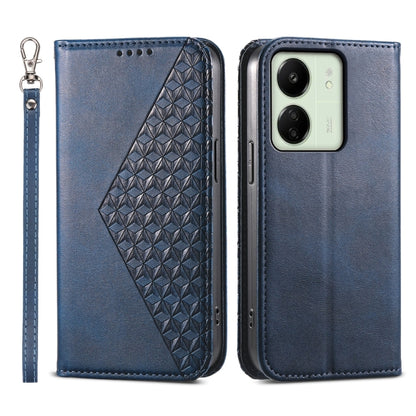 Cubic Grid Calf Texture Magnetic Leather Phone Case, Series 2