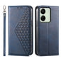 Cubic Grid Calf Texture Magnetic Leather Phone Case
