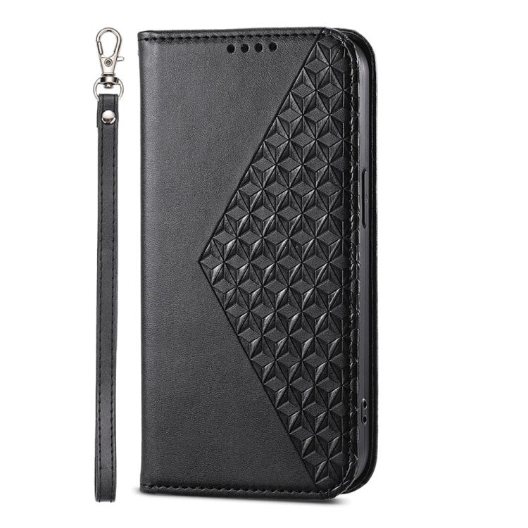 Cubic Grid Calf Texture Magnetic Leather Phone Case, Series 3