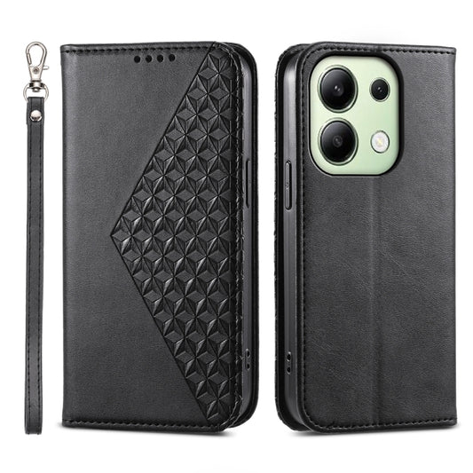 Cubic Grid Calf Texture Magnetic Leather Phone Case, Series 3