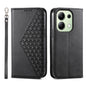 Cubic Grid Calf Texture Magnetic Leather Phone Case