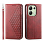 Cubic Grid Calf Texture Magnetic Leather Phone Case