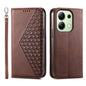 Cubic Grid Calf Texture Magnetic Leather Phone Case