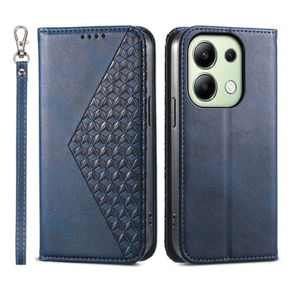 Cubic Grid Calf Texture Magnetic Leather Phone Case