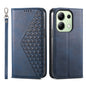 Cubic Grid Calf Texture Magnetic Leather Phone Case
