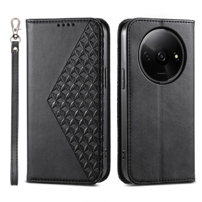 Cubic Grid Calf Texture Magnetic Leather Phone Case