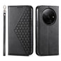 Cubic Grid Calf Texture Magnetic Leather Phone Case