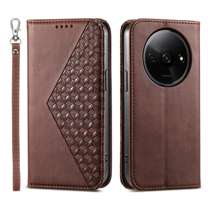 Cubic Grid Calf Texture Magnetic Leather Phone Case, Series 3