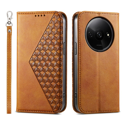 Cubic Grid Calf Texture Magnetic Leather Phone Case