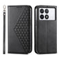 Cubic Grid Calf Texture Magnetic Leather Phone Case
