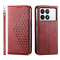 Cubic Grid Calf Texture Magnetic Leather Phone Case