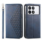 Cubic Grid Calf Texture Magnetic Leather Phone Case