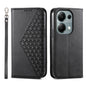 Cubic Grid Calf Texture Magnetic Leather Phone Case