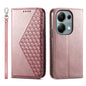Cubic Grid Calf Texture Magnetic Leather Phone Case