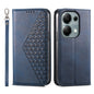 Cubic Grid Calf Texture Magnetic Leather Phone Case