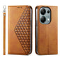Cubic Grid Calf Texture Magnetic Leather Phone Case