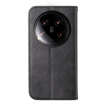 Cubic Grid Calf Texture Magnetic Leather Phone Case