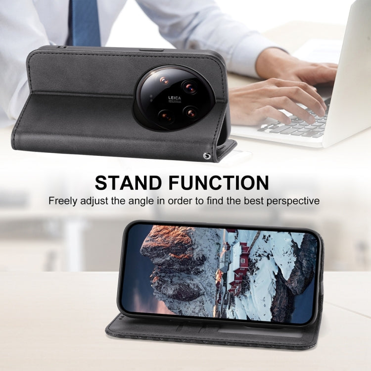 Cubic Grid Calf Texture Magnetic Leather Phone Case