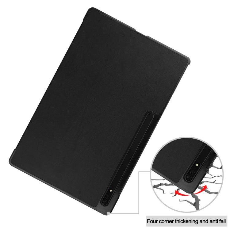 Custer Pure Color 3-Fold Holder Smart Leather Tablet Case