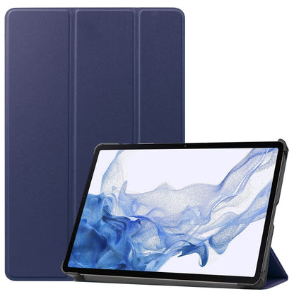 Custer Pure Color 3-Fold Holder Smart Leather Tablet Case